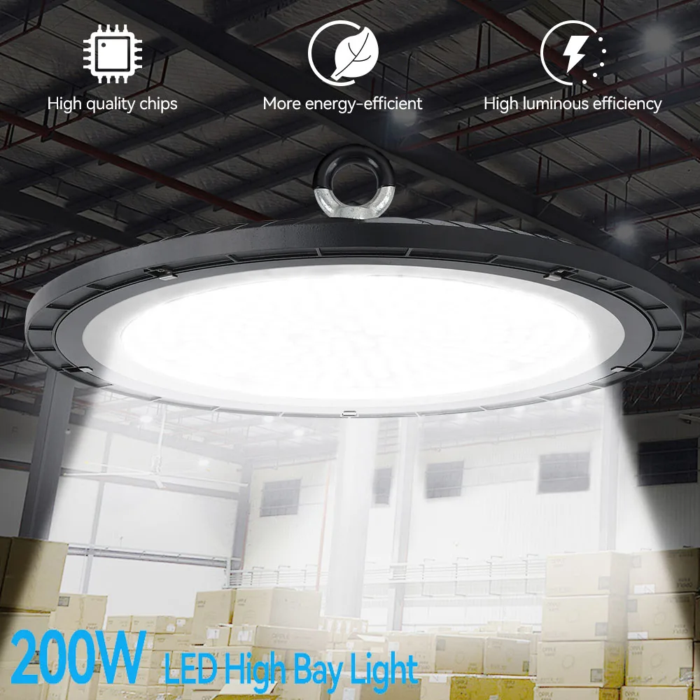 LED Industrial Light 200W UFO Bay Lights Waterproof Super Bright 6000K Cold Light Warehouse Workshop Factory Lighting Tool Lamp
LED Industrial Light 200W UFO Bay Lights Waterproof Super Bright 6000K Cold Light Warehouse Workshop Factory Lighting Tool Lamp