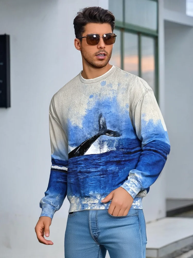 Holiday Autumn Pullovers Men's Ocean Whale Watercolor Painting Print Casual Sweatshirt 2025 Fashion Long Sleeve O-neck Tunics
Holiday Autumn Pullovers Men's Ocean Whale Watercolor Painting Print Casual Sweatshirt 2025 Fashion Long Sleeve O-neck Tunics