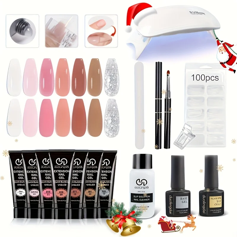 Набор для наращивания ногтей Poly Extension Gel, 7 цветов, с мини-лампой, стартовый набор для начинающих, решения для утолщения ногтей
Набор для наращивания ногтей Poly Extension Gel, 7 цветов, с мини-лампой, стартовый набор для начинающих, решения для утолщения ногтей