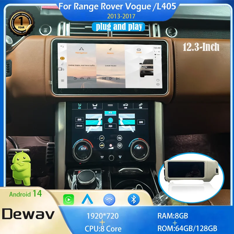 Android 14 12.3-inch For 2013-2017 Range Rover Vogue L405 Carplay auto retains the original feature menu Bosch Harman system
Android 14 12.3-inch For 2013-2017 Range Rover Vogue L405 Carplay auto retains the original feature menu Bosch Harman system