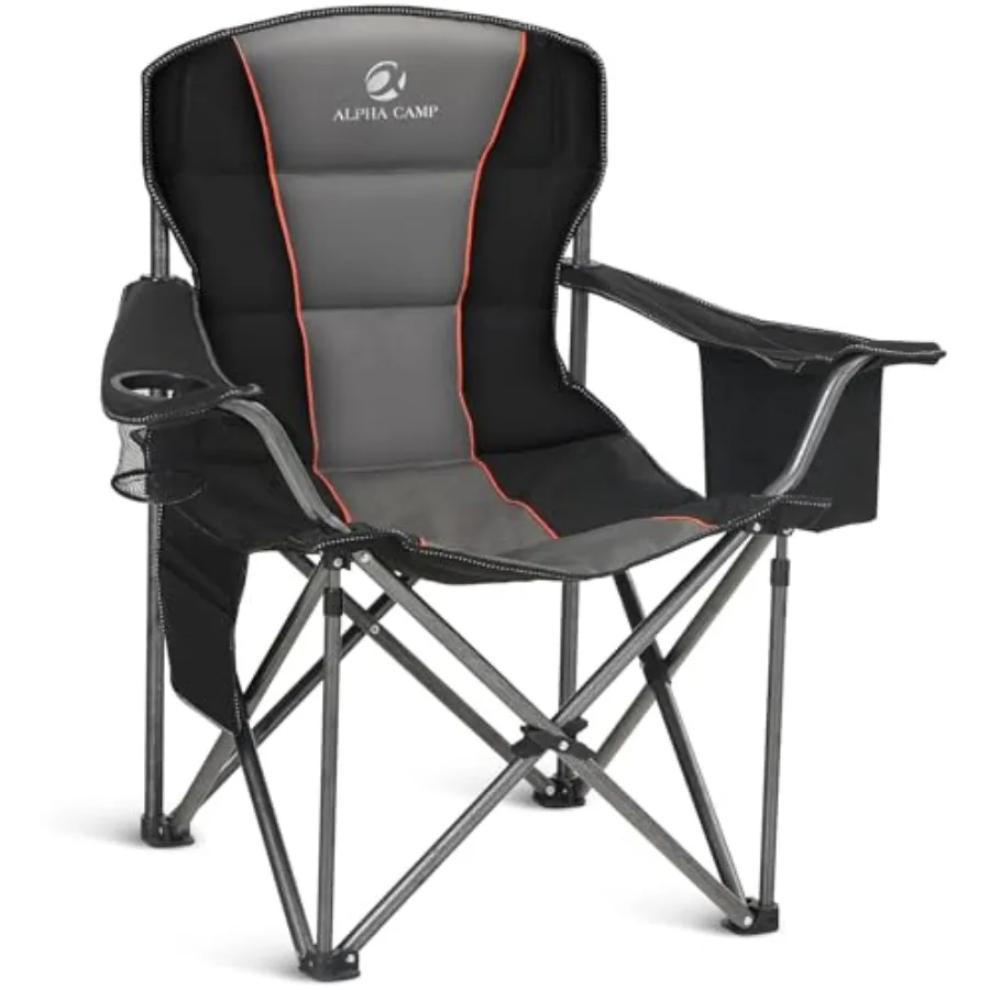 Camping Chair 2 Pack Portable Folding Chair with 3-Can Cooler Polyester Fabric Gray/Black Lightweight Compact Collapsible Desig
Camping Chair 2 Pack Portable Folding Chair with 3-Can Cooler Polyester Fabric Gray/Black Lightweight Compact Collapsible Desig