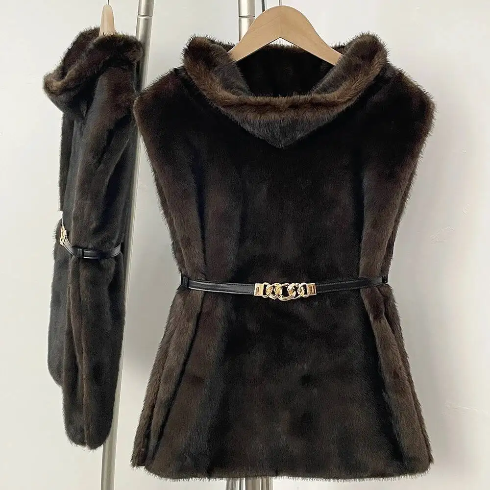 Sleeveless Faux Jacket Women Fashion New Autumn Winter Fake Clothes Female Warm Thick Belt Artificial Fur Coat
Sleeveless Faux Jacket Women Fashion New Autumn Winter Fake Clothes Female Warm Thick Belt Artificial Fur Coat