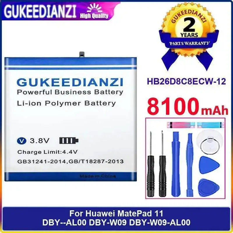 HB26D8C8ECW-12 Reliable Replacement 8100Mah For Huawei Matepad 11 Dby--AL00 Dby-W09 Dby-W09-AL00 Tablet Battery
HB26D8C8ECW-12 Reliable Replacement 8100Mah For Huawei Matepad 11 Dby--AL00 Dby-W09 Dby-W09-AL00 Tablet Battery