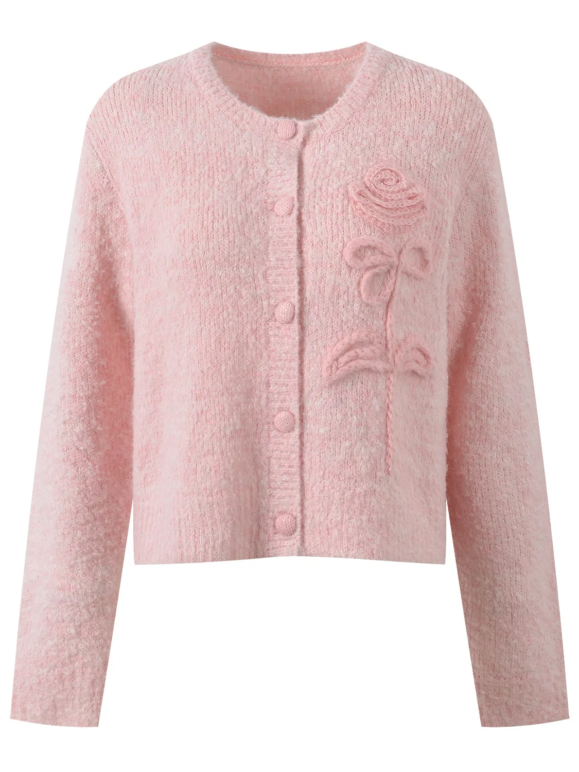 Sweet Rose Flower Knitted Cardigan round Ne Open Front Princ Sle ort Length Women's Long Sve Autumn Faion 2025
Sweet Rose Flower Knitted Cardigan round Ne Open Front Princ Sle ort Length Women's Long Sve Autumn Faion 2025