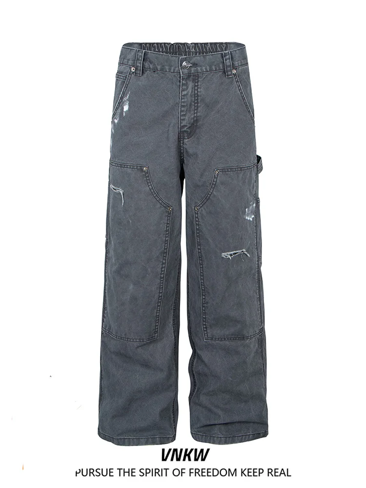 Casual Loose Wide Leg Jeans Men Women Distred Waed Dyeing Deconstructed Design Sensation Logging Long Pants
Casual Loose Wide Leg Jeans Men Women Distred Waed Dyeing Deconstructed Design Sensation Logging Long Pants