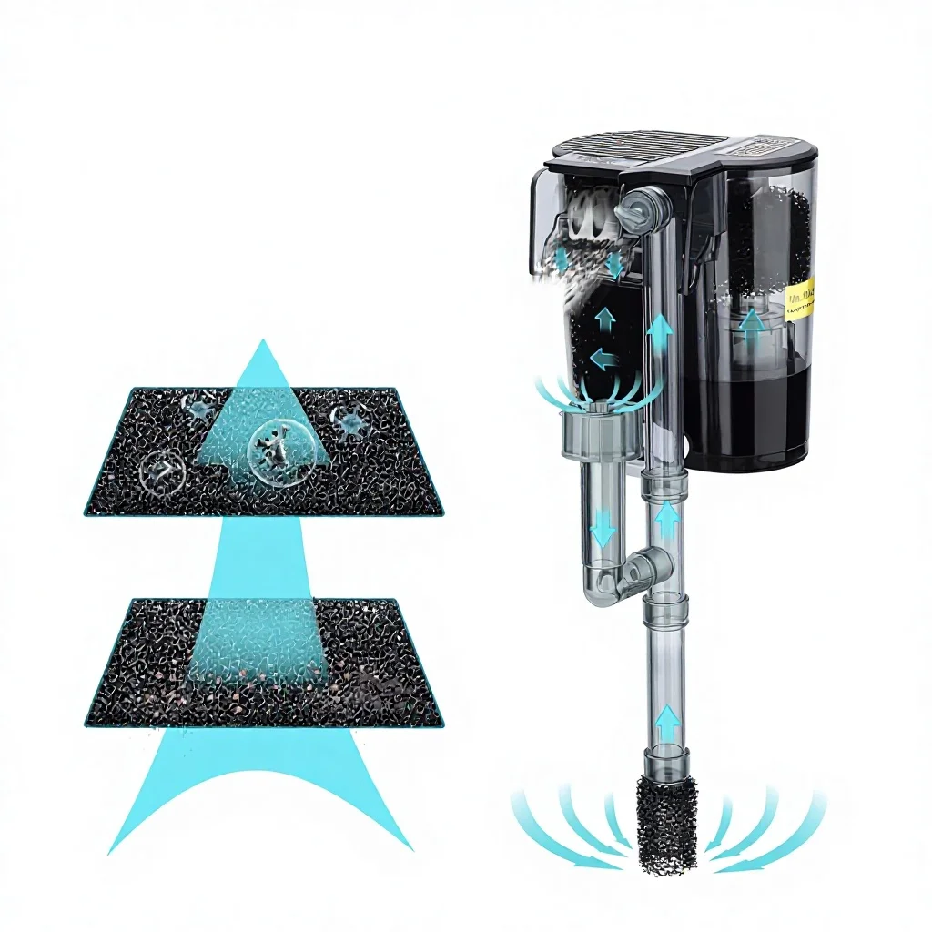 For HOB Power aquarium filter: ultra-quiet aquarium filter with bio-sponge oxygen pump, adjustable flow control knob,
For HOB Power aquarium filter: ultra-quiet aquarium filter with bio-sponge oxygen pump, adjustable flow control knob,
