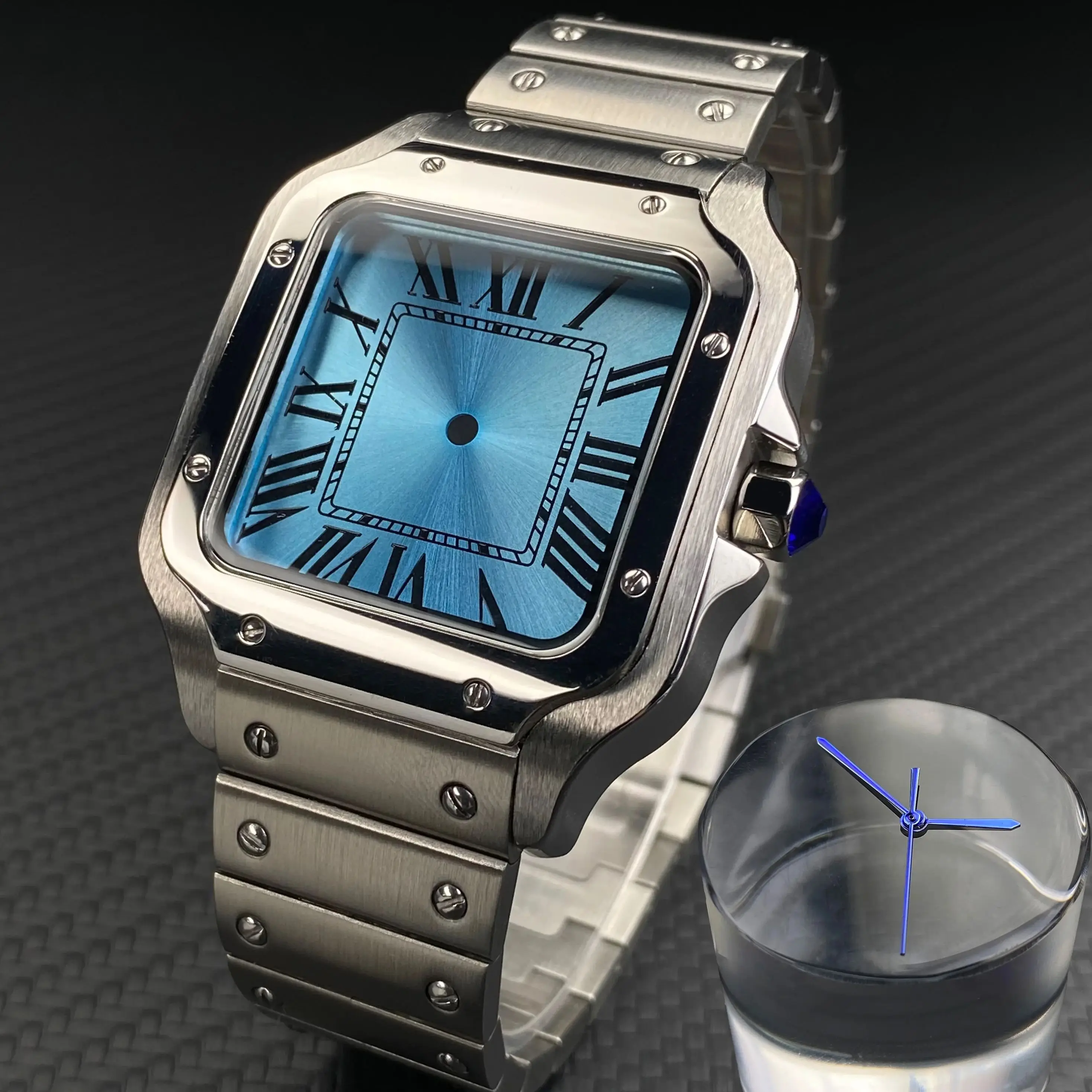 NH35 38mm Square Case 27MM White Dial Hand Set 316L Steel Watch Repair and Modification Parts for NH36 NH35 Movement Square Dial
NH35 38mm Square Case 27MM White Dial Hand Set 316L Steel Watch Repair and Modification Parts for NH36 NH35 Movement Square Dial