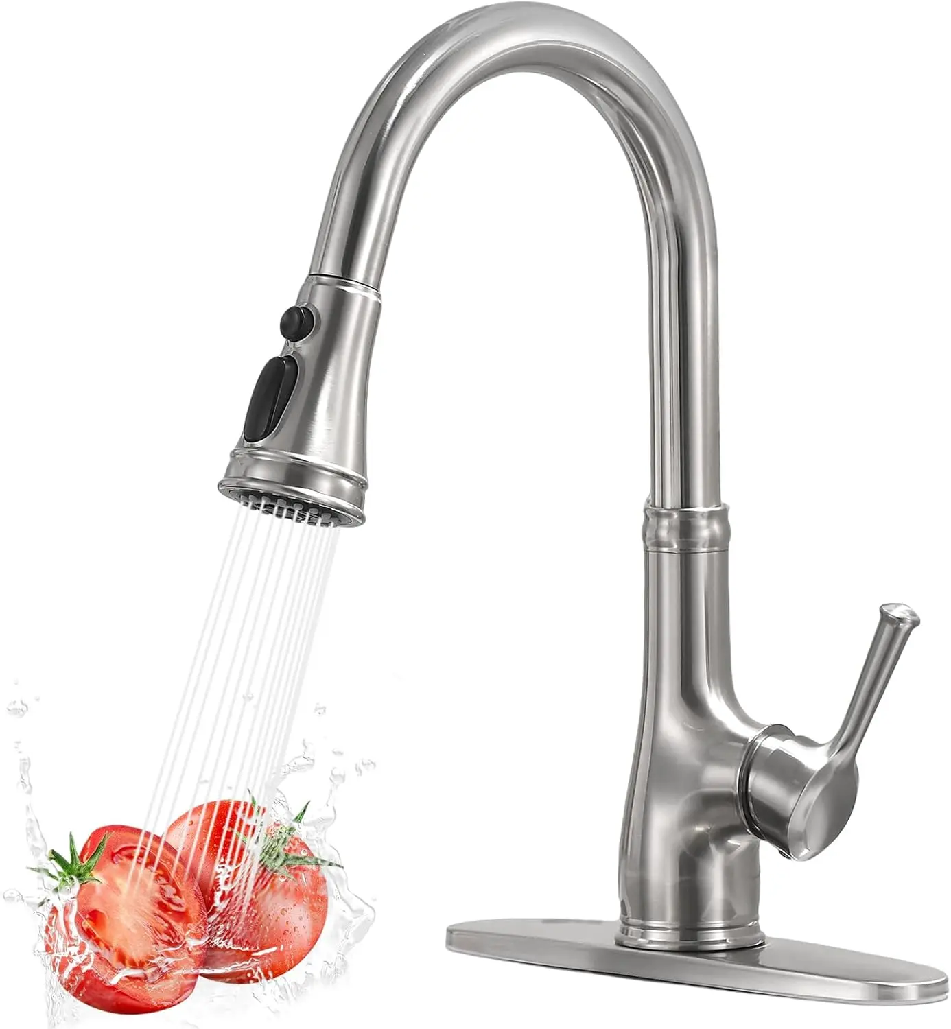 Vintage Kitchen Faucet with Pull Down Sprayer, Stainless Steel 1 or 3 Hole, Brushed Nickel
Vintage Kitchen Faucet with Pull Down Sprayer, Stainless Steel 1 or 3 Hole, Brushed Nickel