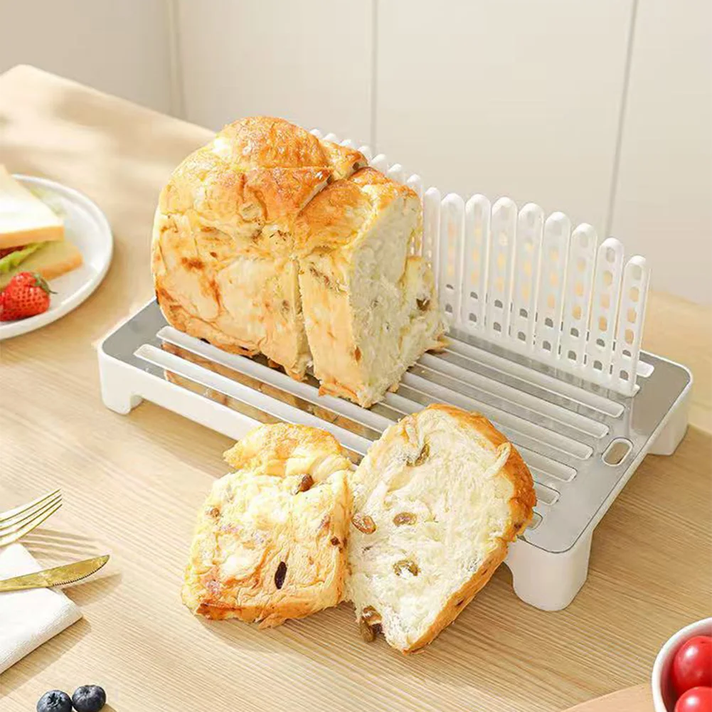 Bread Slicing Aid Adjustable Width Toast Slicer Foldable Compact Kitchen Tool Sandwich Loaf Cake Cutter PP Easys Clean
Bread Slicing Aid Adjustable Width Toast Slicer Foldable Compact Kitchen Tool Sandwich Loaf Cake Cutter PP Easys Clean