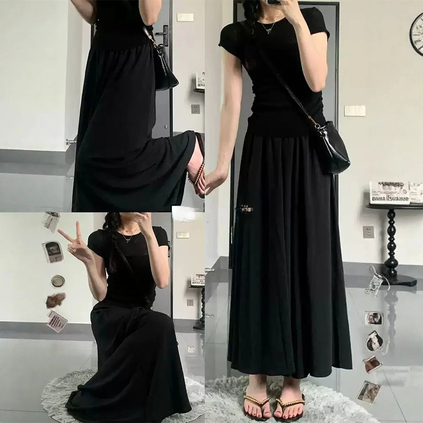 Black High Waist A-Line Midi Skirt for Women Summer New Style Polyester Material School Style Pleated Skirt Long Skirt
Black High Waist A-Line Midi Skirt for Women Summer New Style Polyester Material School Style Pleated Skirt Long Skirt