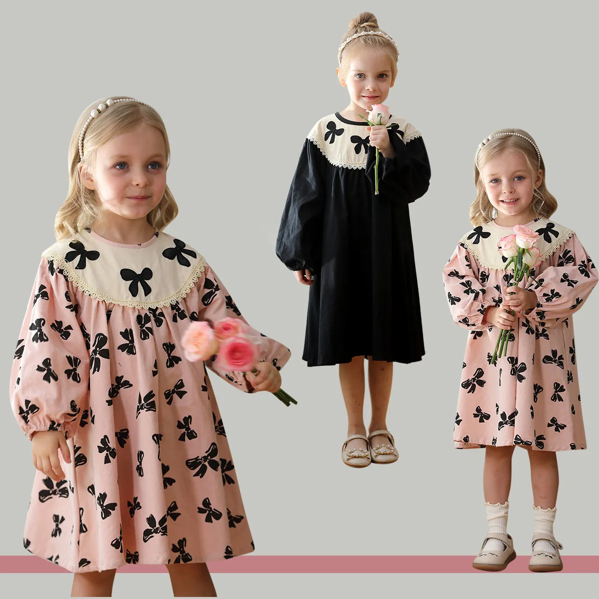 Casual Dresses For Girl Autumn Children Clothing Long Sleeve Loose Bow Print Kids Princess Dress Fashion Elegant Dress 2-8 Years
Casual Dresses For Girl Autumn Children Clothing Long Sleeve Loose Bow Print Kids Princess Dress Fashion Elegant Dress 2-8 Years