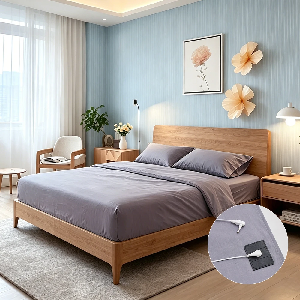 Earthing Flat Sheet with Grounding Cord Conductive Antistatic Bedding for Stress Relief Natural Energy Balance and Restful Sleep
Earthing Flat Sheet with Grounding Cord Conductive Antistatic Bedding for Stress Relief Natural Energy Balance and Restful Sleep