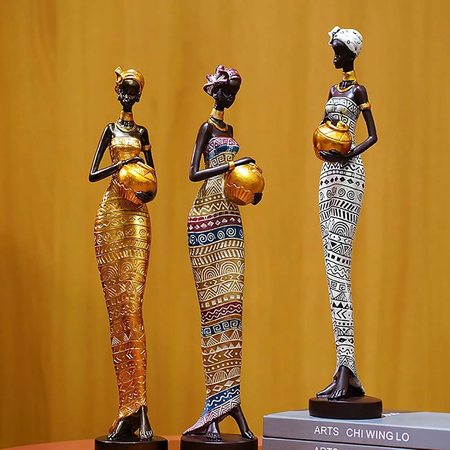 Resin painted statues decorative dolls African art sculpture crafts home living room bedroom desktop decorations
Resin painted statues decorative dolls African art sculpture crafts home living room bedroom desktop decorations