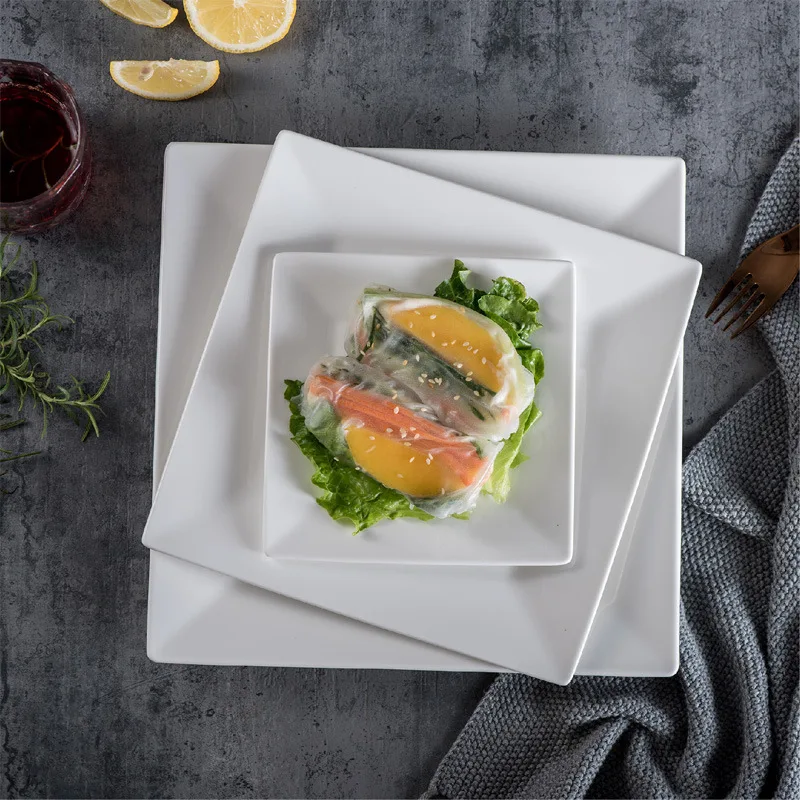 New Creative Simple Ceramic Square Plate White Sushi Steak Pasta Western Dinner Plate Hotel Style Ins Square Cold Dish Plate
New Creative Simple Ceramic Square Plate White Sushi Steak Pasta Western Dinner Plate Hotel Style Ins Square Cold Dish Plate
