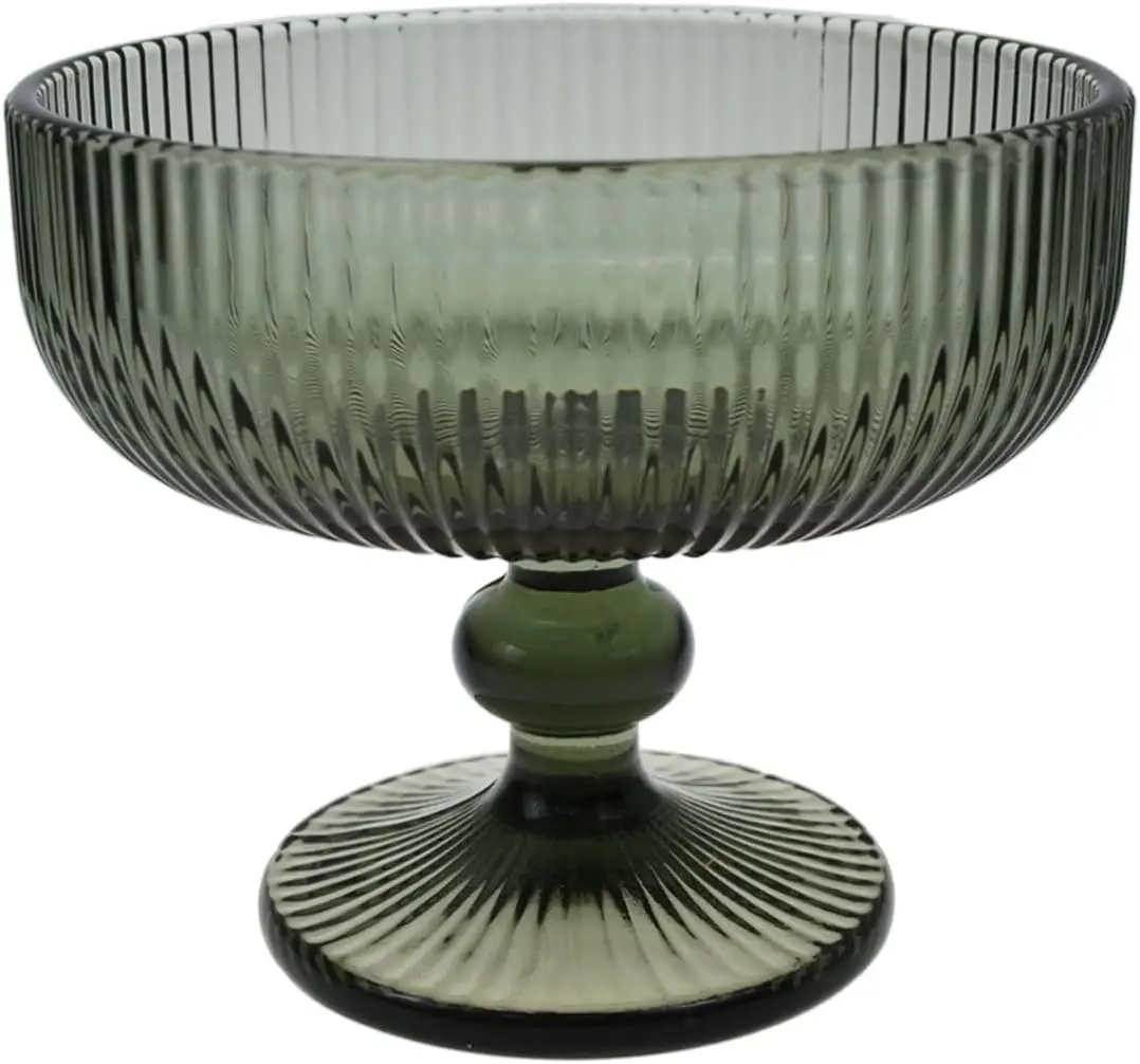 Vintage Ribbed Glass Dessert Bowl 9 oz Dark Green for Party Wedding Home
Vintage Ribbed Glass Dessert Bowl 9 oz Dark Green for Party Wedding Home
