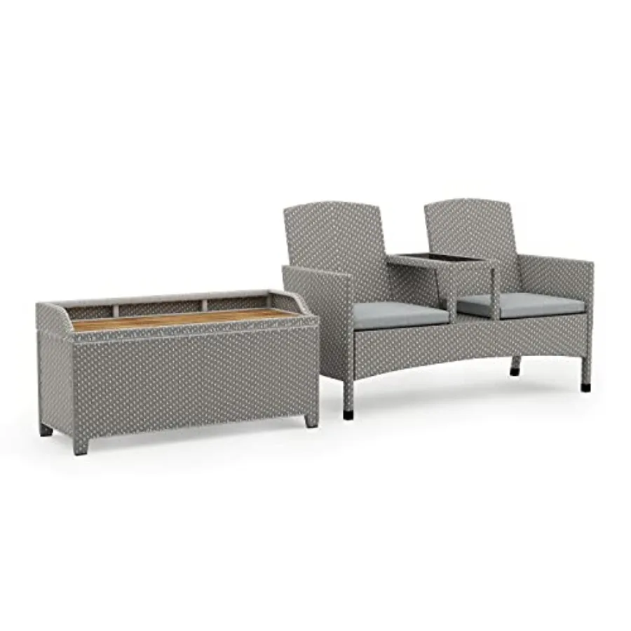Nburgh 2-Piece Coasl Aluminum, an Love, Built-in Coffee ble and Storage Bench Set for Patio Outdoor, Bkyard, Poolside, Light Gr
Nburgh 2-Piece Coasl Aluminum, an Love, Built-in Coffee ble and Storage Bench Set for Patio Outdoor, Bkyard, Poolside, Light Gr