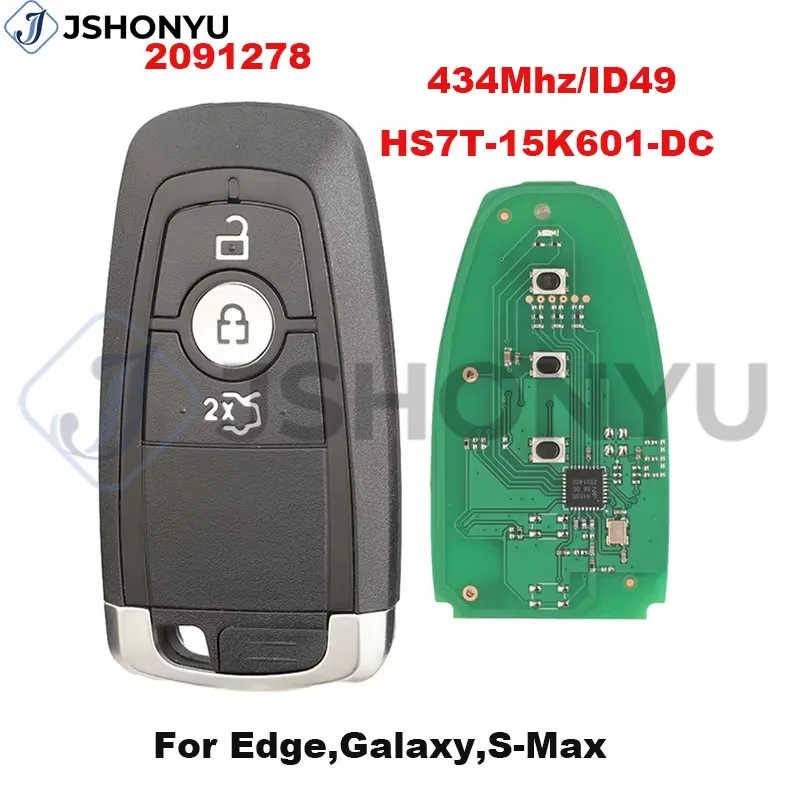 JsHonYu 434MHz ID49 Smart Key HS7T-15K601-DC for Ford Edge Galaxy S-Max Figo 2017-2021 Replacement Remote Flip Fob
JsHonYu 434MHz ID49 Smart Key HS7T-15K601-DC for Ford Edge Galaxy S-Max Figo 2017-2021 Replacement Remote Flip Fob