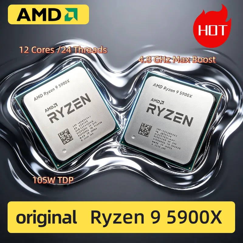 7nm AMD Ryzen 9 5900X 12 Core 24 Thread Processor 3.7GHz Up to 4.8GHz AM4 Cache 105W TDP Desktop CPU for Gaming Streaming Tray
7nm AMD Ryzen 9 5900X 12 Core 24 Thread Processor 3.7GHz Up to 4.8GHz AM4 Cache 105W TDP Desktop CPU for Gaming Streaming Tray