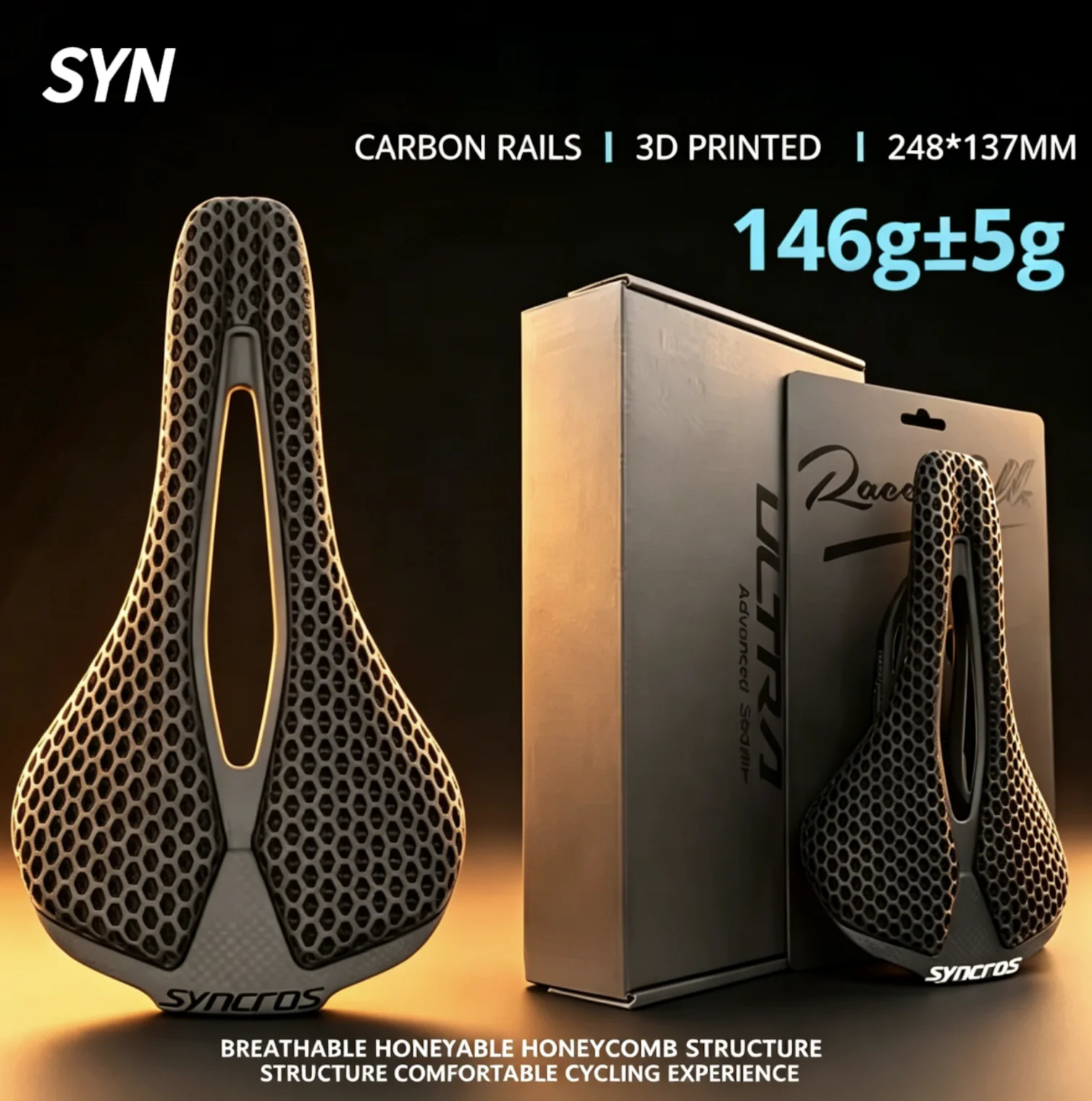 SYNCROS 3D Printed Ultralight Bicycle Saddle 146g 248x137mm Carbon Saddle Bicycle Seats for MTB Road Gravel Bike Seat Parts
SYNCROS 3D Printed Ultralight Bicycle Saddle 146g 248x137mm Carbon Saddle Bicycle Seats for MTB Road Gravel Bike Seat Parts