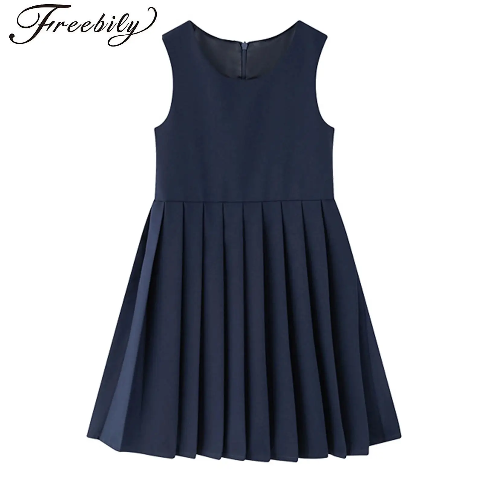 Kids Girls School Uniform Vest Dress Round Neck Sleeveless Pleated Tank Dress JK Style Dress School Days Birthday Party Costumes
Kids Girls School Uniform Vest Dress Round Neck Sleeveless Pleated Tank Dress JK Style Dress School Days Birthday Party Costumes