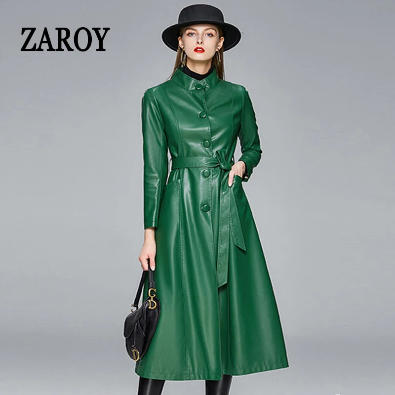 ZAROY Women's Leather Long Jacket Winter Faux Sheepskin Trench Coat Elegant Single-breasted Belted Outerwear Luxury Chaquetas
ZAROY Women's Leather Long Jacket Winter Faux Sheepskin Trench Coat Elegant Single-breasted Belted Outerwear Luxury Chaquetas