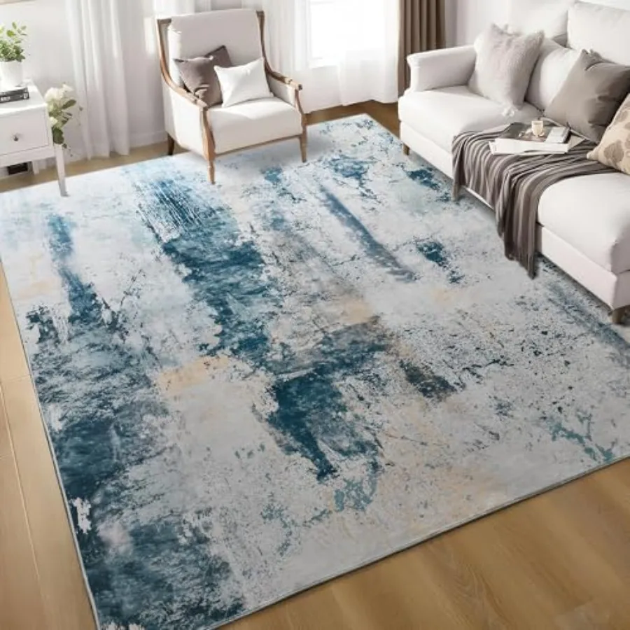 Large Indoor Living Room Rug 7x10 Feet in Aqua Blue with Abstract Boho Design Machine Washable Faux Wool Texture NonSlip Backin
Large Indoor Living Room Rug 7x10 Feet in Aqua Blue with Abstract Boho Design Machine Washable Faux Wool Texture NonSlip Backin