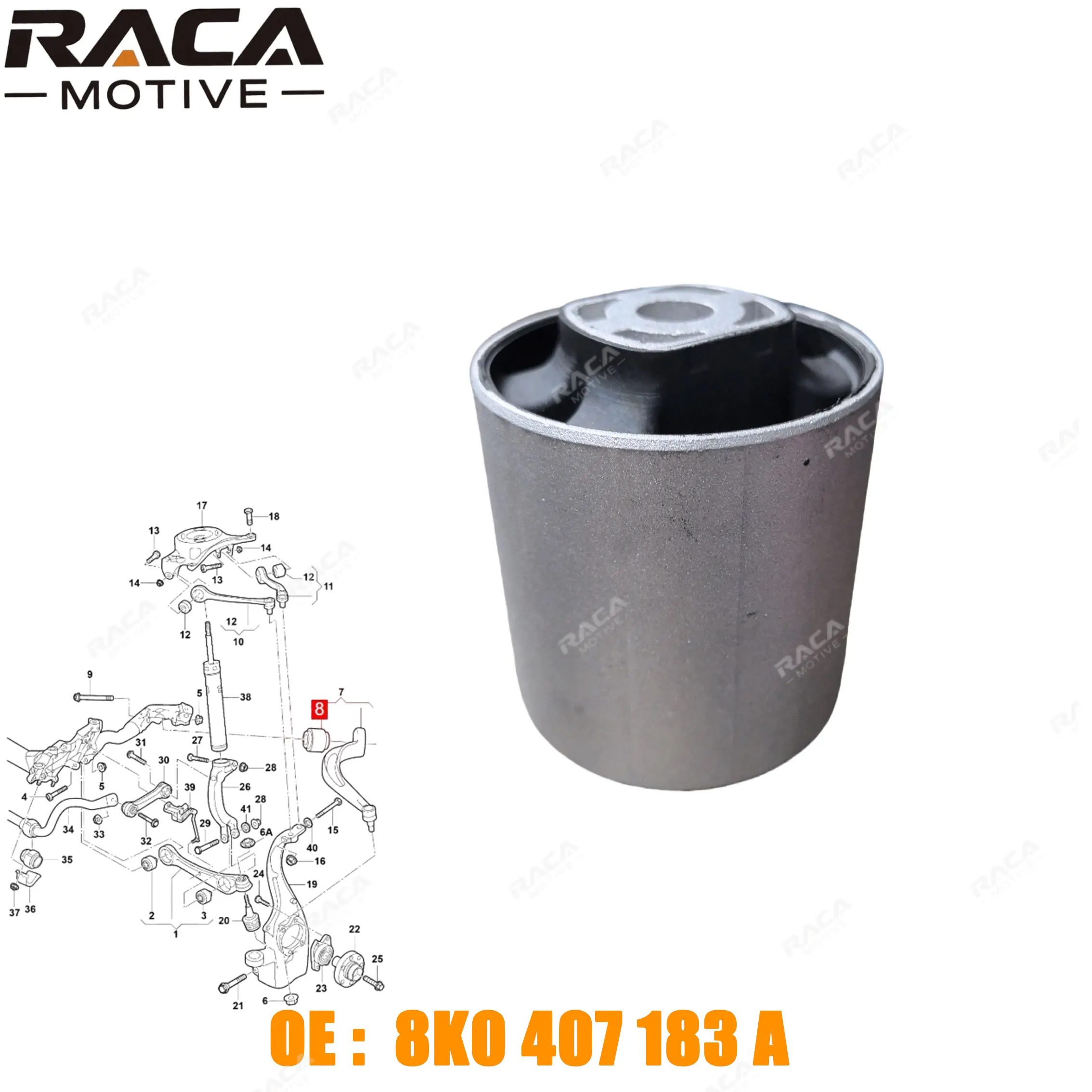 Front Axle Suspension Rubber-Metal Bushing for A4L 828,B8 Tdi 4Gd Q5 A5 8t3 S5 8Ta 2008-2016 8K0407183B 8K0407183A
Front Axle Suspension Rubber-Metal Bushing for A4L 828,B8 Tdi 4Gd Q5 A5 8t3 S5 8Ta 2008-2016 8K0407183B 8K0407183A
