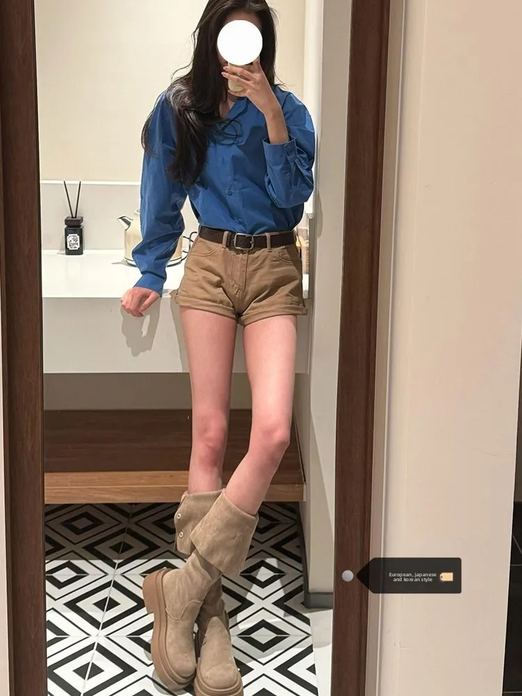 Low Waist Denim orts Women's Summer New Sle Slimming Butt Low Waist Hot Pants Khaki Color Trendy Street Sle Lazy Jeans
Low Waist Denim orts Women's Summer New Sle Slimming Butt Low Waist Hot Pants Khaki Color Trendy Street Sle Lazy Jeans