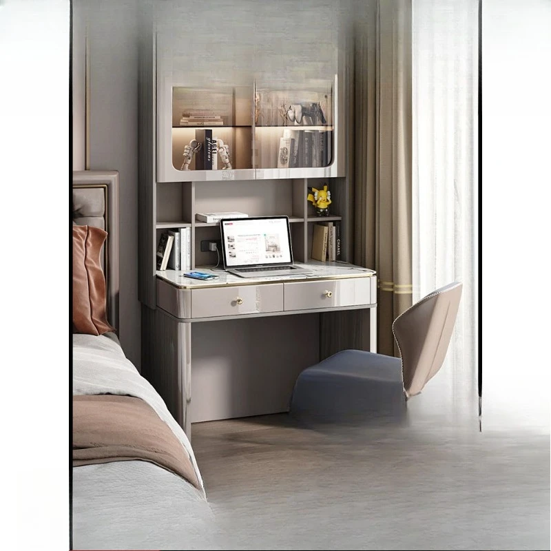 Light luxury modern desk bookshelf integrated large capacity bedroom rock slab desk
Light luxury modern desk bookshelf integrated large capacity bedroom rock slab desk