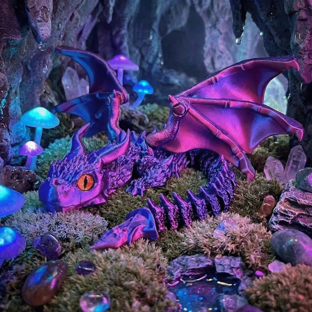 3D Printed Articulated Dragon Toy Multi-Joint Flexible Dragon Figurine Random Eye Colors Multi-Color Winged Dragon Model Gift
3D Printed Articulated Dragon Toy Multi-Joint Flexible Dragon Figurine Random Eye Colors Multi-Color Winged Dragon Model Gift