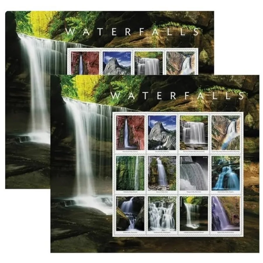 Waterfalls 2 Sheets of Forever Postage US Postal First Class Nature Rock River Park Party Announcement Celebration Anniversary
Waterfalls 2 Sheets of Forever Postage US Postal First Class Nature Rock River Park Party Announcement Celebration Anniversary