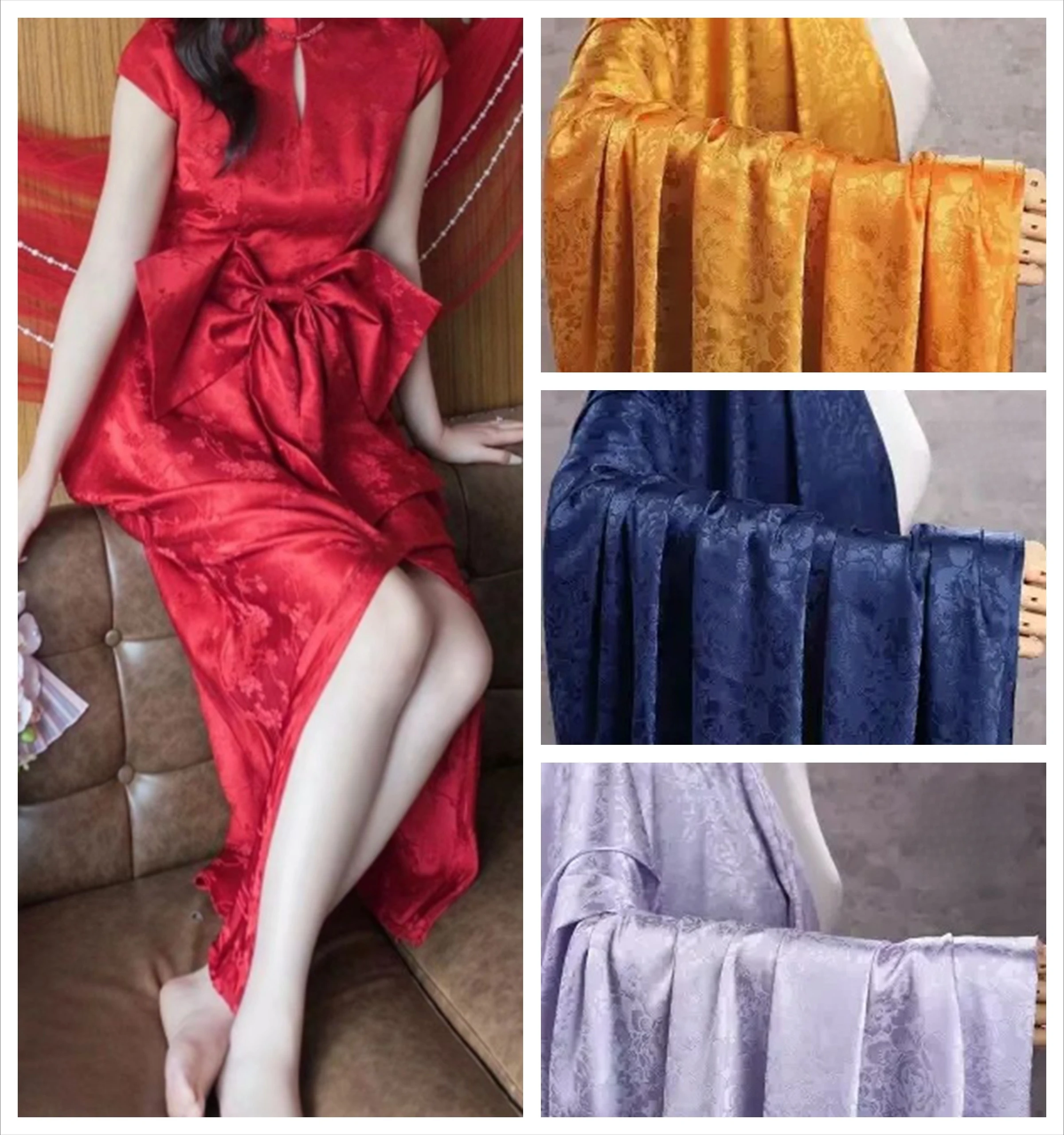 Micro-elastic Embroidery Brocade Jacquard Fabric By Meters for Dresses Cheongsam Hanfu Shirt Sewing Soft Glossy Flower Cloth Red
Micro-elastic Embroidery Brocade Jacquard Fabric By Meters for Dresses Cheongsam Hanfu Shirt Sewing Soft Glossy Flower Cloth Red