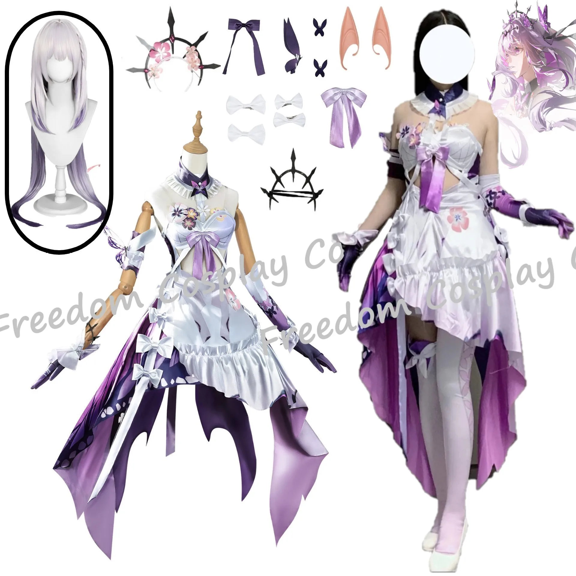 Honkai Star Rail Cosplay Castorice Costume Dress Wig Headwear Headwear Butterfly Flower Props Anime Castorice Role-play Suit
Honkai Star Rail Cosplay Castorice Costume Dress Wig Headwear Headwear Butterfly Flower Props Anime Castorice Role-play Suit