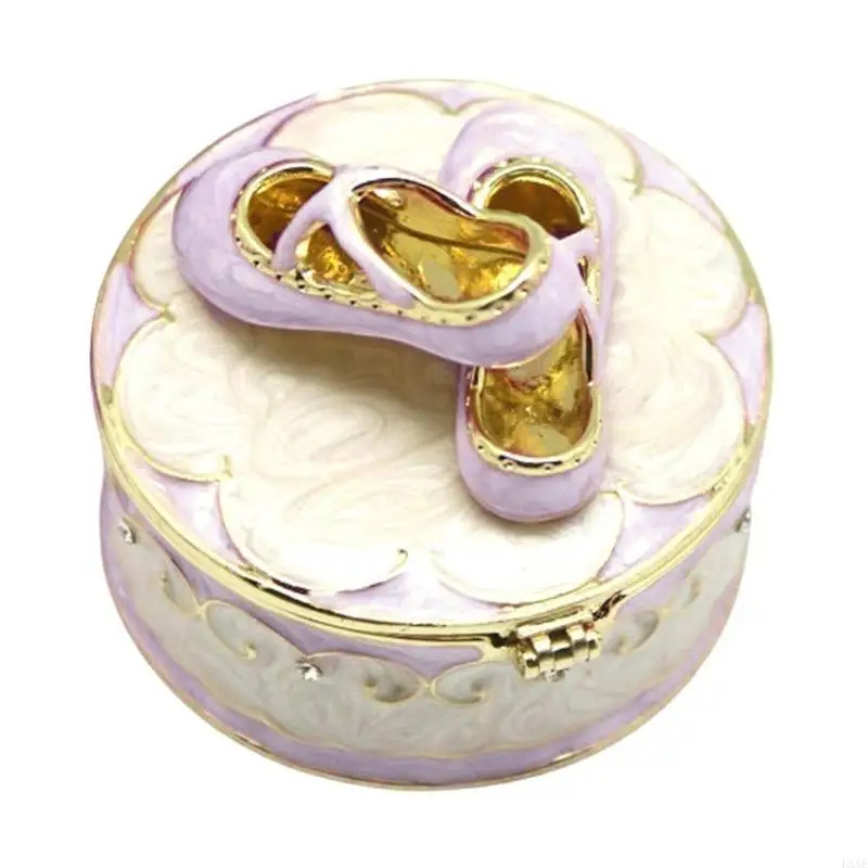 Compact Ballet Shoe Accent Jewelry Storage Container for Travel and Dresser Tops
Compact Ballet Shoe Accent Jewelry Storage Container for Travel and Dresser Tops