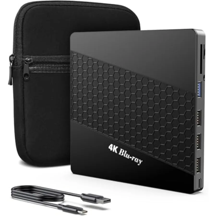 Portable 4k UHD Blu-ray drive for PC and MacBook Pro, aluminum alloy body, matte black, plug-and-play USB 3.0 interface with SD
Portable 4k UHD Blu-ray drive for PC and MacBook Pro, aluminum alloy body, matte black, plug-and-play USB 3.0 interface with SD