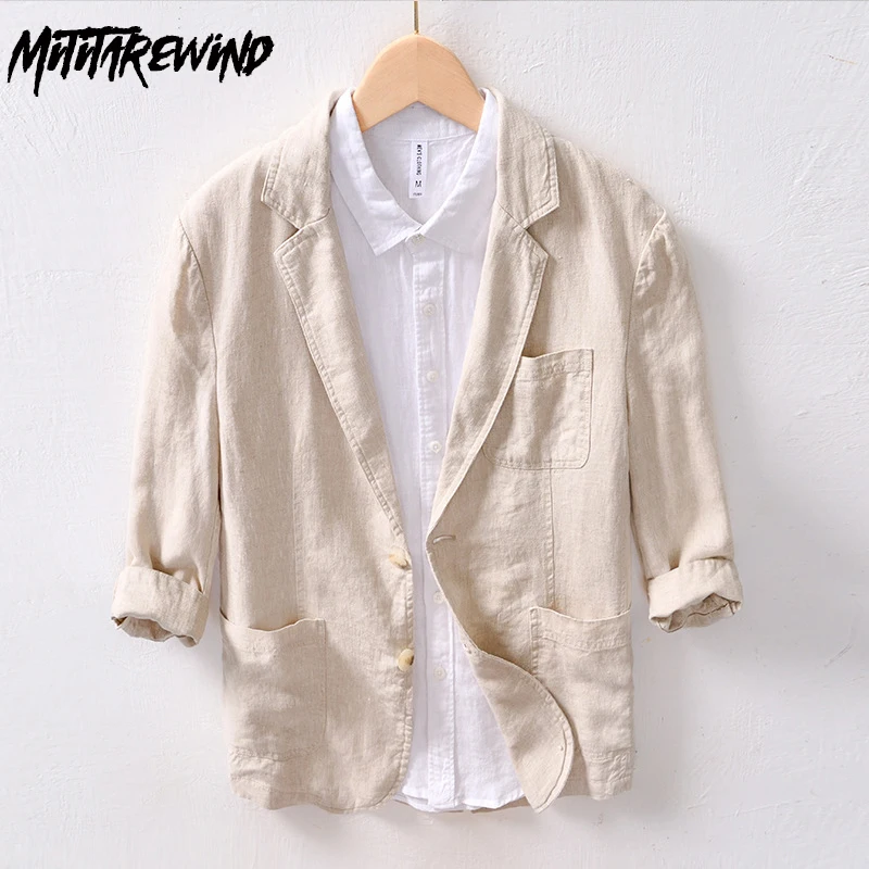 Spring Summer 100% Linen Blazers for Men Daily Breathable Casual Man Blazer Three-quarter Sleeve Suit Jacket Fashion Outerwear
Spring Summer 100% Linen Blazers for Men Daily Breathable Casual Man Blazer Three-quarter Sleeve Suit Jacket Fashion Outerwear