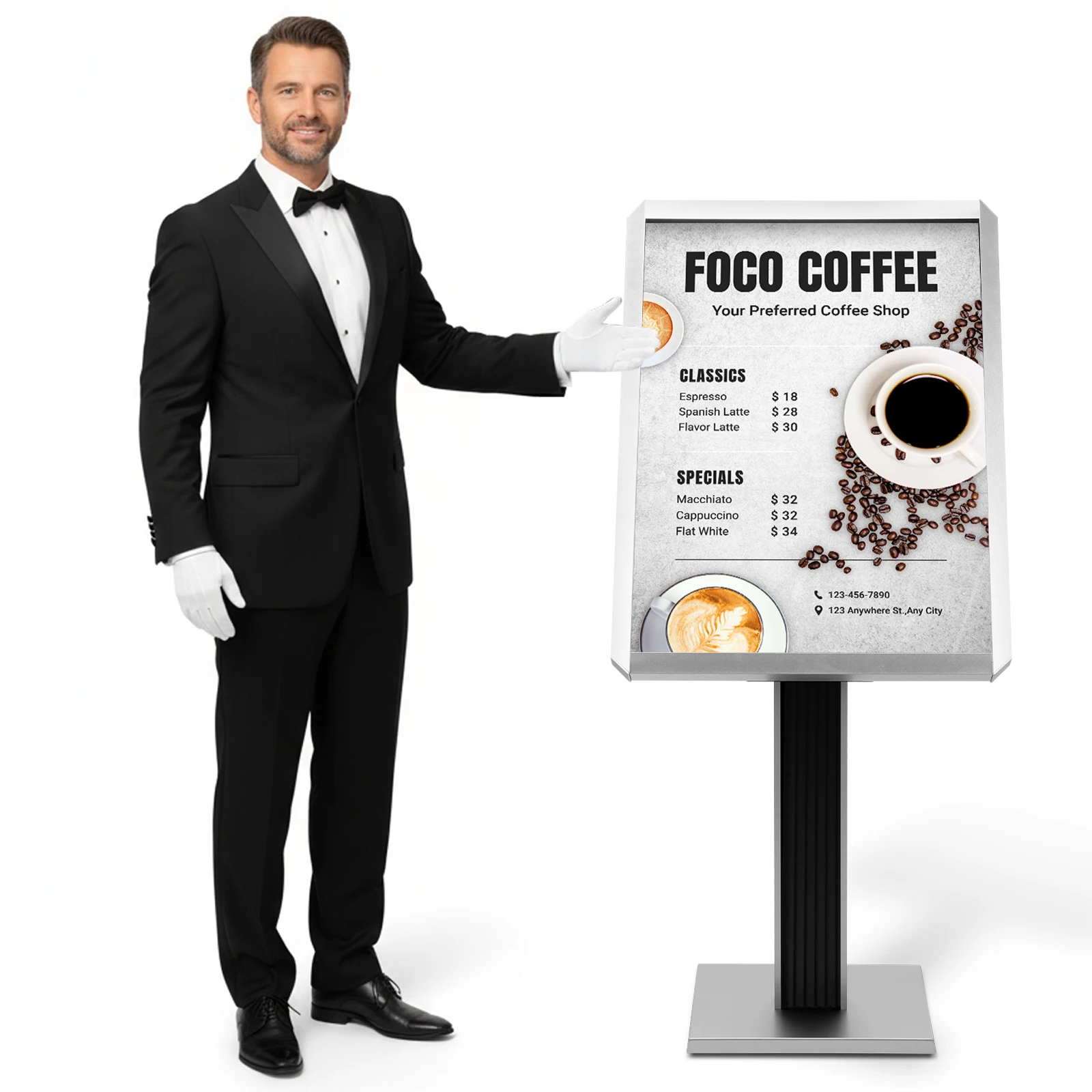Floor Standing Sign Holder 20x27inch/24x31.5inch Pedestal Sign Stand with Snap-Open Frame Display for Malls Schools Restaurants
Floor Standing Sign Holder 20x27inch/24x31.5inch Pedestal Sign Stand with Snap-Open Frame Display for Malls Schools Restaurants