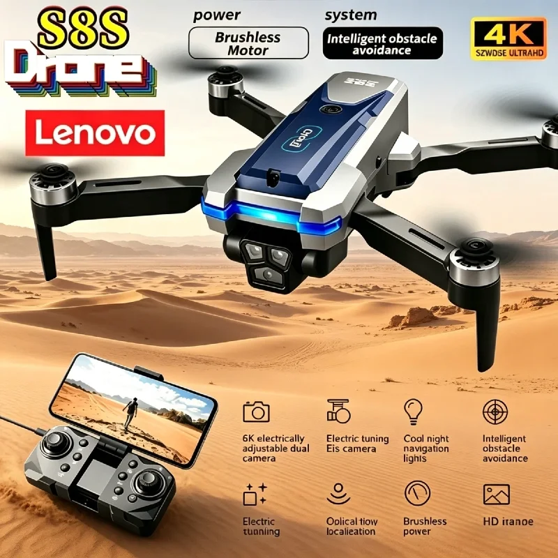Lenovo S8S GPS Drone 8K Triple Cameras, Brushless Motor, Electric Adjustable Lens, Intelligent Obstacle Avoidance, Optical Toy
Lenovo S8S GPS Drone 8K Triple Cameras, Brushless Motor, Electric Adjustable Lens, Intelligent Obstacle Avoidance, Optical Toy