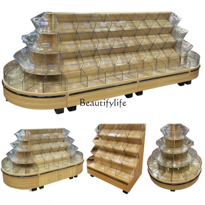 ls 35Supermarket Wooden Four-Layer Scattered Snack Cabinet Bulk Leisure Food Shelf round Display Cabinet
ls 35Supermarket Wooden Four-Layer Scattered Snack Cabinet Bulk Leisure Food Shelf round Display Cabinet
