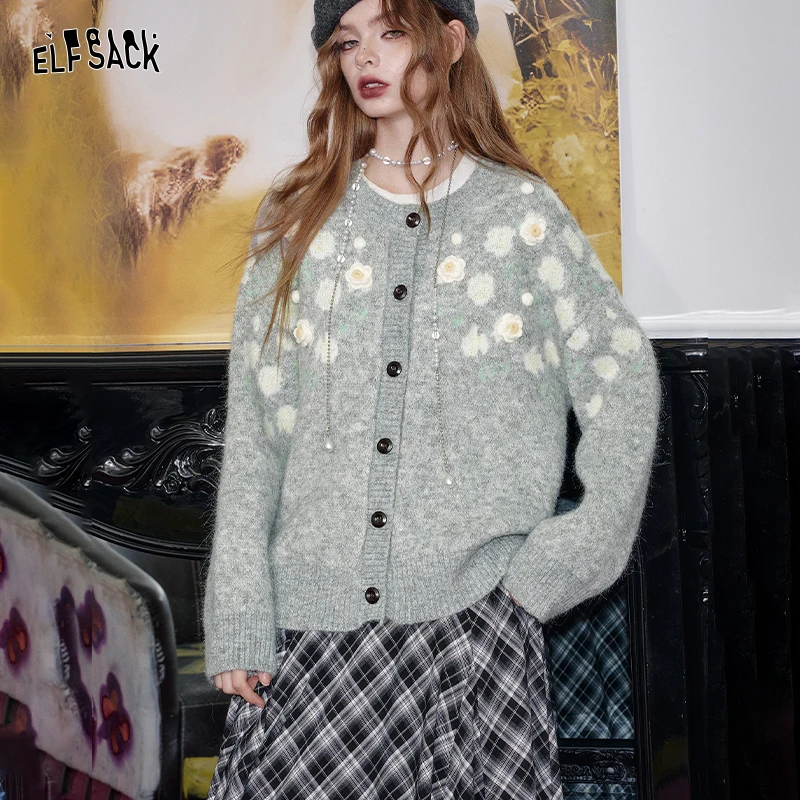 ELFSACK 2024, зимние новые поступления, рождественский красный свободный вязаный утолщенный свитер для женщин 
ELFSACK 2024, зимние новые поступления, рождественский красный свободный вязаный утолщенный свитер для женщин