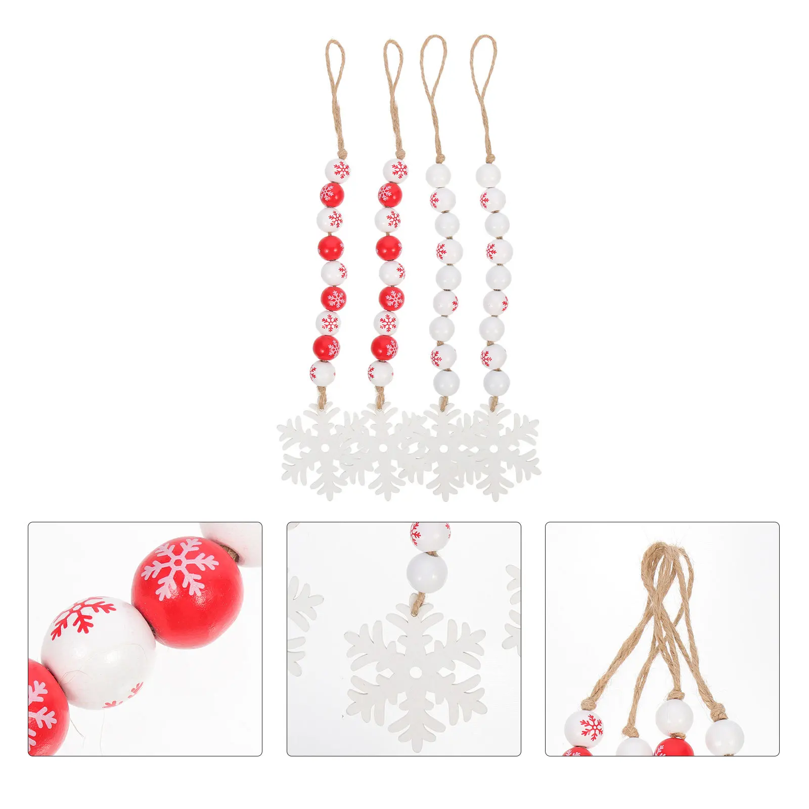 4Pcs Rustic Wooden Bead Garland Snowflake Pendant Hanging Xmas Decoration Christmas Tree Ornament Wooden Bead Garland
4Pcs Rustic Wooden Bead Garland Snowflake Pendant Hanging Xmas Decoration Christmas Tree Ornament Wooden Bead Garland