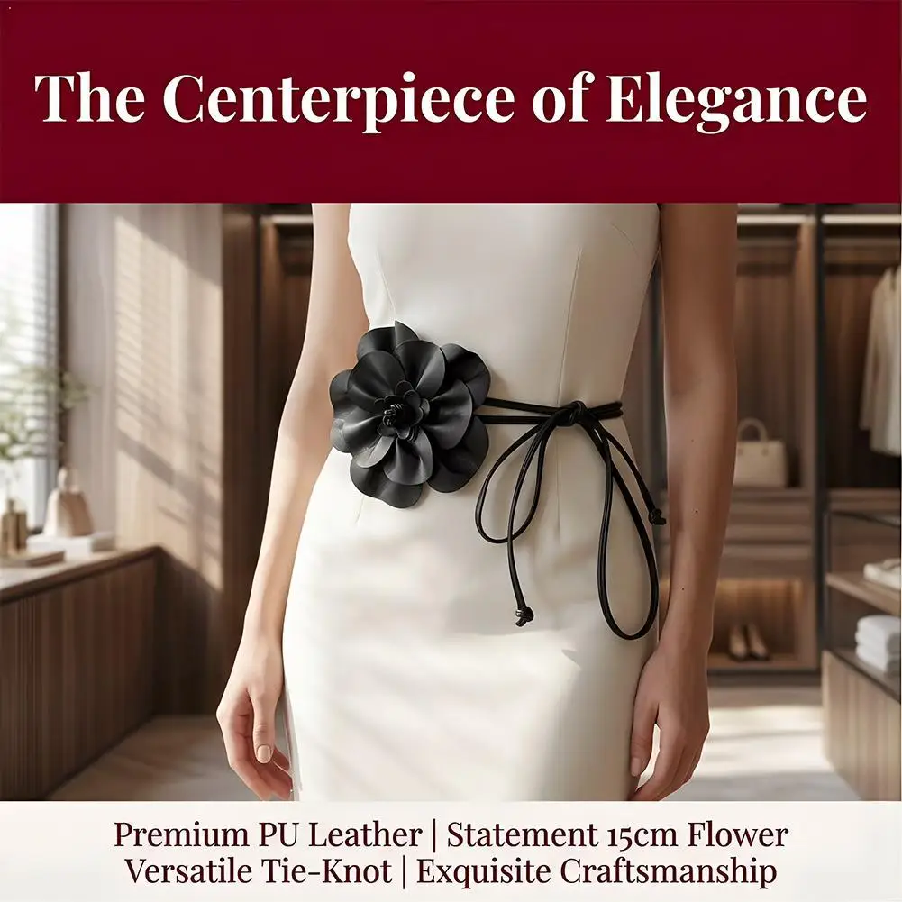 Women's PU Leather Flower Waist Belt, 15cm Large Flower Cinch Tie Belt, Versatile Waistband for Dresses, Blazers Outfits
Women's PU Leather Flower Waist Belt, 15cm Large Flower Cinch Tie Belt, Versatile Waistband for Dresses, Blazers Outfits