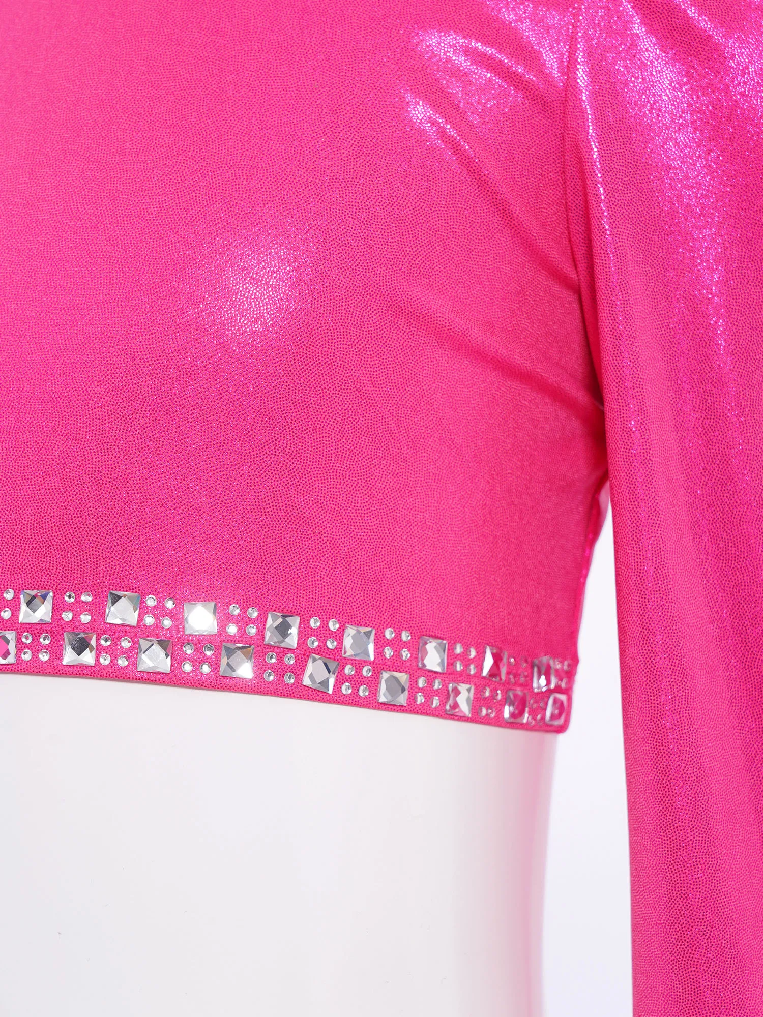 Kids Girls Jazz Dance Top Ballet Performance Costume Shiny Rhinestones Metallic Mock Neck Long Sleeves Zipper Crop Top Shirts
Kids Girls Jazz Dance Top Ballet Performance Costume Shiny Rhinestones Metallic Mock Neck Long Sleeves Zipper Crop Top Shirts