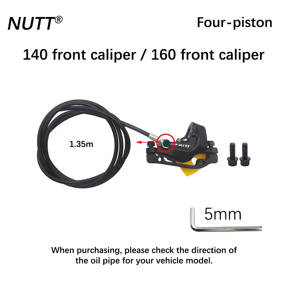 NUTT 4-piston Y-5 electric scooter/bike, 140/160/180 single caliper, left-hand drive, suitable for A5-D KUGOO Dualtron Kaabo Man
NUTT 4-piston Y-5 electric scooter/bike, 140/160/180 single caliper, left-hand drive, suitable for A5-D KUGOO Dualtron Kaabo Man