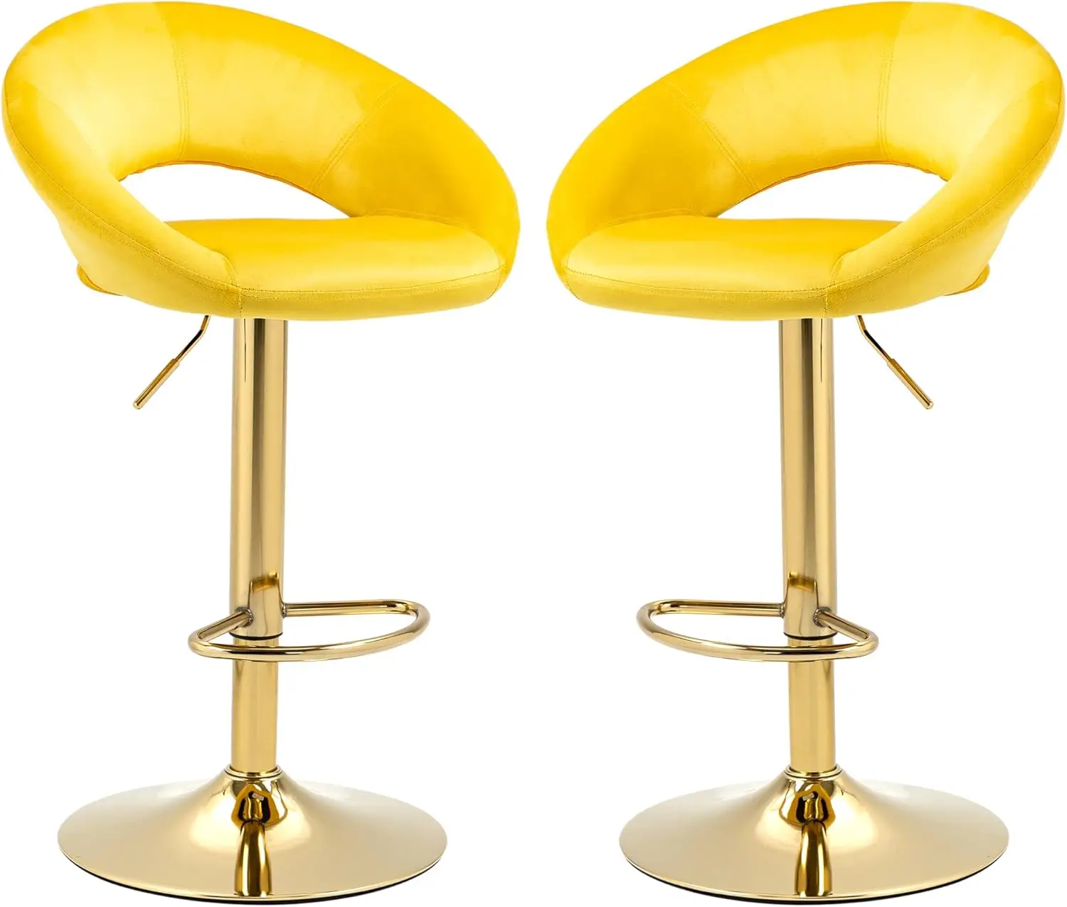 Velvet Bar Stools Set Of 2,Contemporary Counter Height Barstools With Open Back,Swivel Bar Chairs With Gold Base,Adjustable
Velvet Bar Stools Set Of 2,Contemporary Counter Height Barstools With Open Back,Swivel Bar Chairs With Gold Base,Adjustable