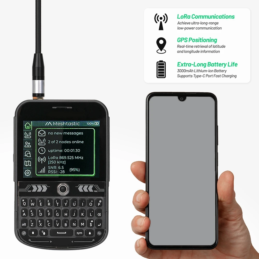 T-Deck Plus для ESP32-S3: Lora Mesh-радио, GPS, Lorawan, Meshtastic, карманный трекер-узел для беспроводной связи на большие расстояния
T-Deck Plus для ESP32-S3: Lora Mesh-радио, GPS, Lorawan, Meshtastic, карманный трекер-узел для беспроводной связи на большие расстояния