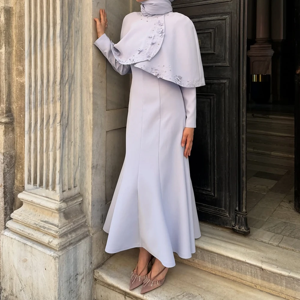Customized A-line Evening Dresses Tea-length High-neck Full Sleeve Prom Gown Fashion Flowers Crystal Stole Draped Party Gown
Customized A-line Evening Dresses Tea-length High-neck Full Sleeve Prom Gown Fashion Flowers Crystal Stole Draped Party Gown