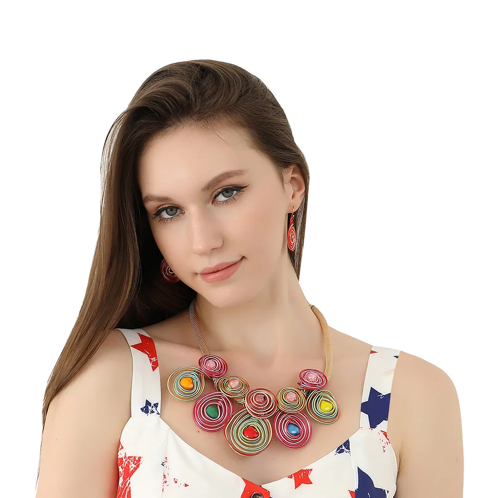 European big brand resin necklace set African bride jewelry cross-border necklace
European big brand resin necklace set African bride jewelry cross-border necklace