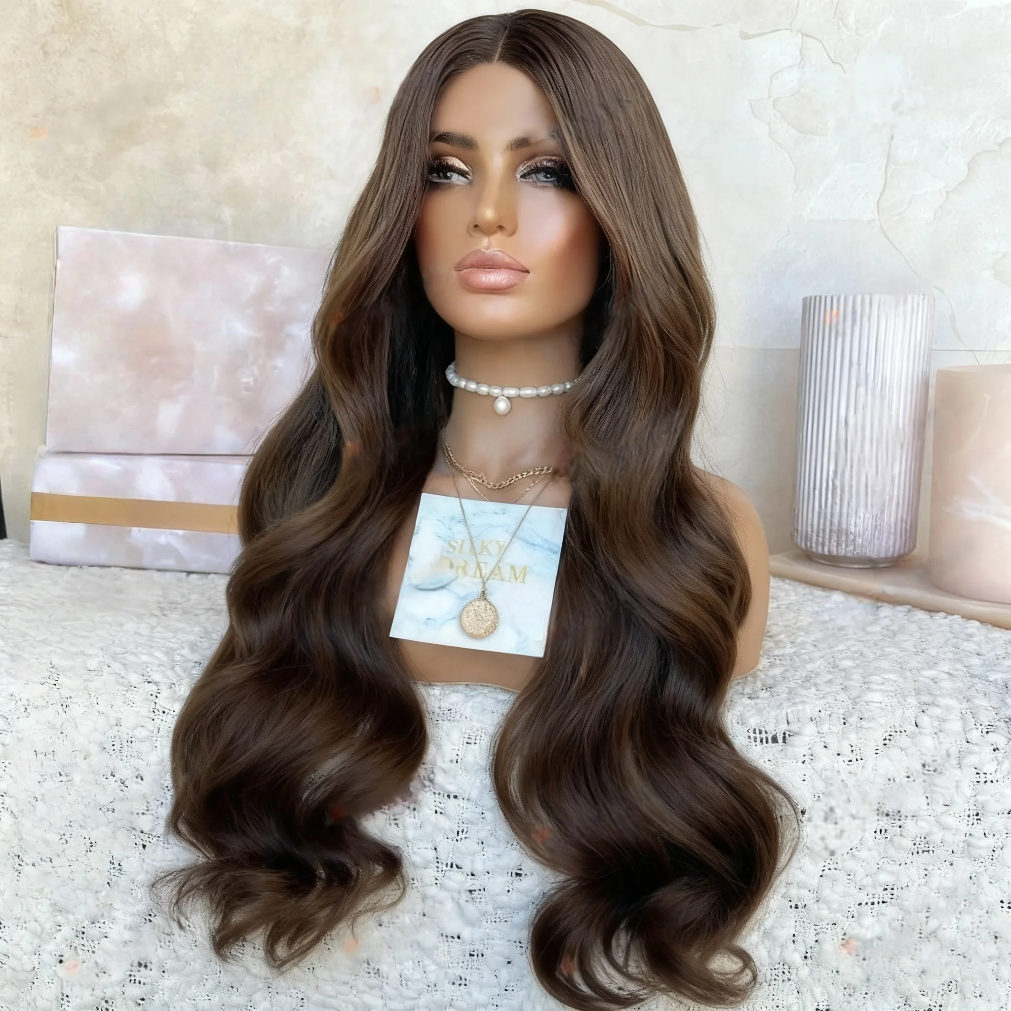 Коричневая не требующая закрепления мягкая длинная волнистая парика из еврейских человеческих волос 5x5 с шелковой основой, с baby hair, HD-кружевом, европейские волосы, предварительно выщипанная
Коричневая не требующая закрепления мягкая длинная волнистая парика из еврейских человеческих волос 5x5 с шелковой основой, с baby hair, HD-кружевом, европейские волосы, предварительно выщипанная