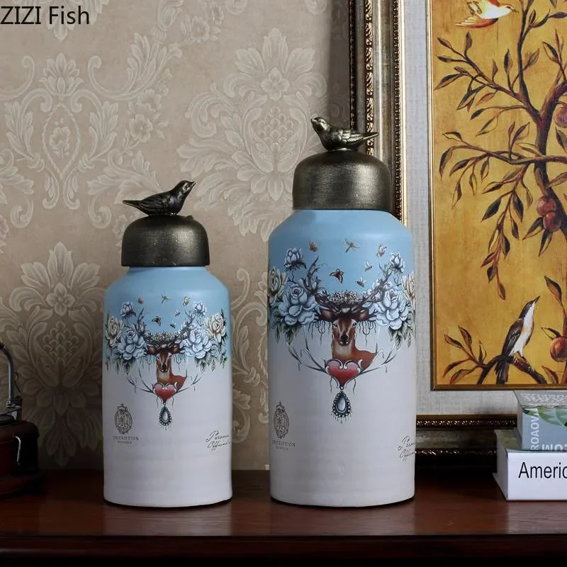 Animal Painted Ceramic Vase Storage Jars with Lid 2 Pcs/set High Capacity Tea Caddy Desk Decoration Porcelain Flower Arrangement
Animal Painted Ceramic Vase Storage Jars with Lid 2 Pcs/set High Capacity Tea Caddy Desk Decoration Porcelain Flower Arrangement